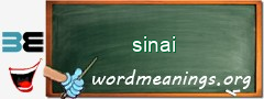 WordMeaning blackboard for sinai